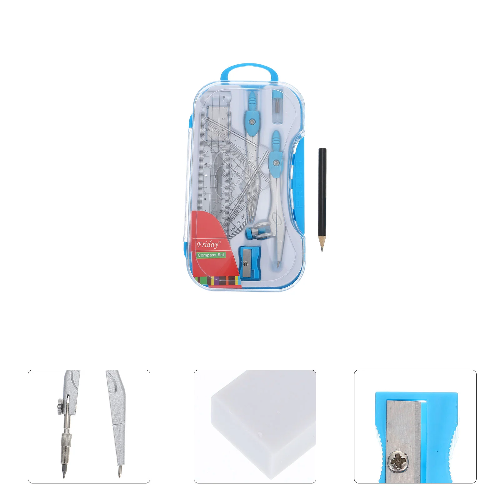 

Compass Supports Drawing Metal Protractor Drawing Ruler Tool Stationery Kit Storage Bag Iron Compasses Student