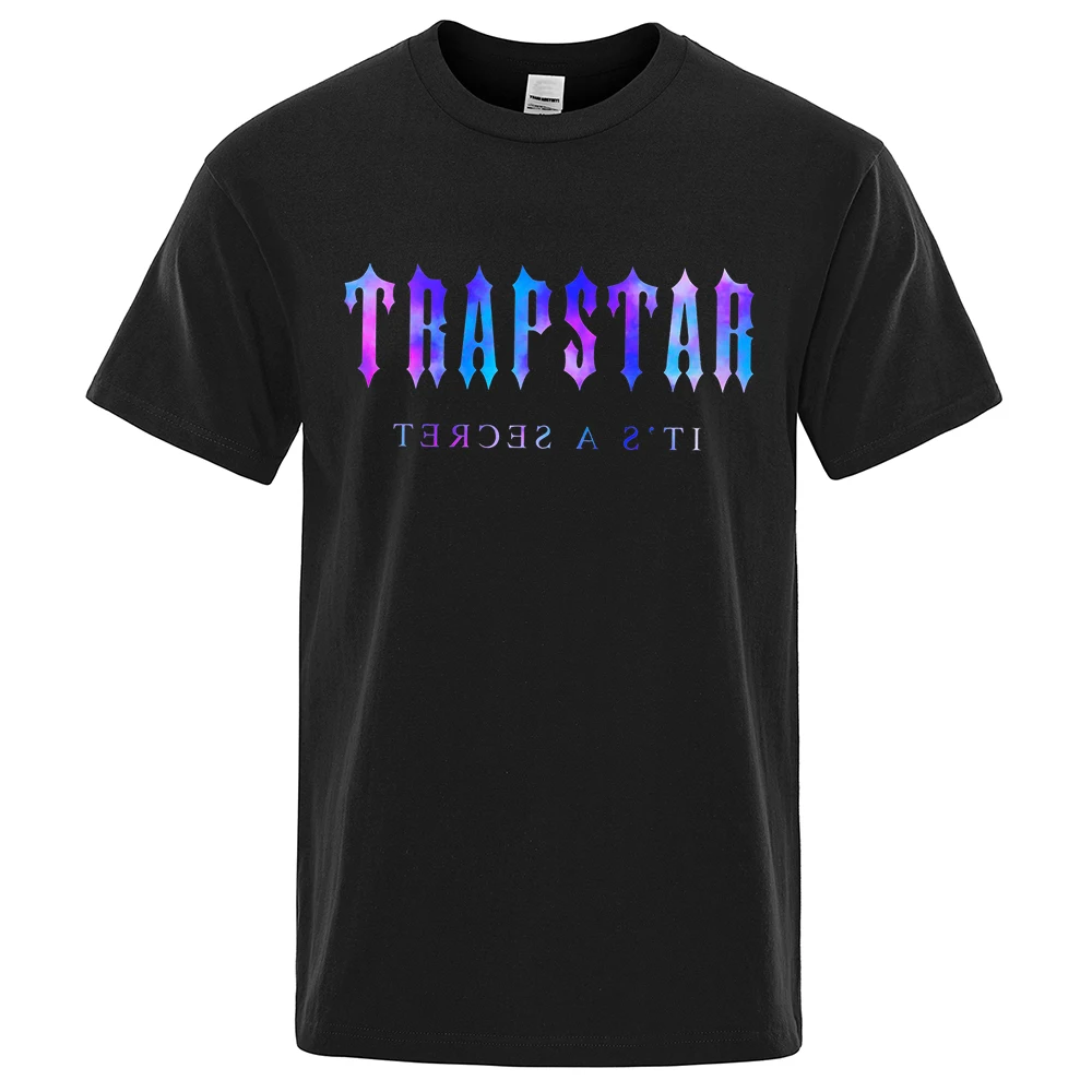 

Trapstar London Undersea blue Printed T-Shirt men Summer Breathable Casual Short Sleeve Street Oversized Cotton Brand T Shirts