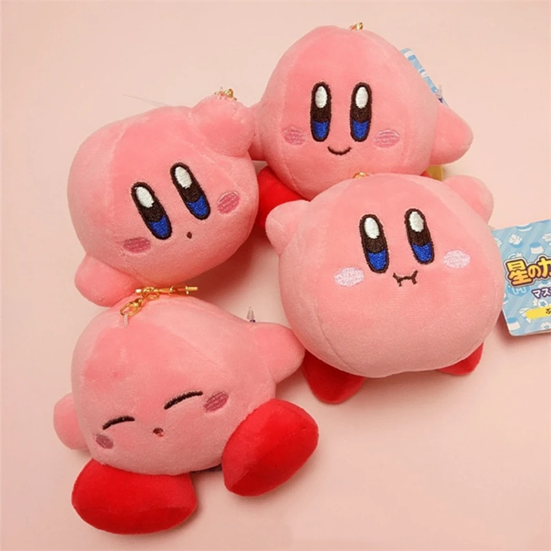 

Kirby Keychain Kawaii Cartoon Pink Star Keyring Soft Stuffed Plush Toys Cute Gifts Plushies For Girls Friends Childrens