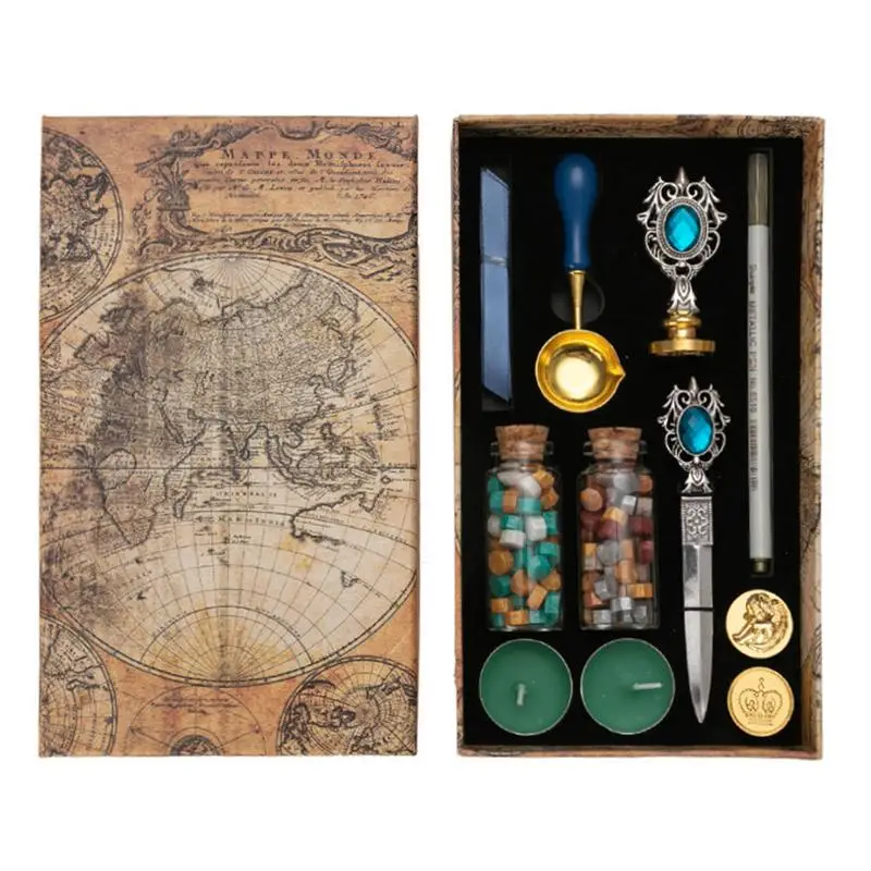 

Набор восковых штампов для запечатывания, набор красок для запечатывания восковых штампов, набор неприлипающих воск для лака, набор восковых печати, штамп для горячего тиснения, подарок