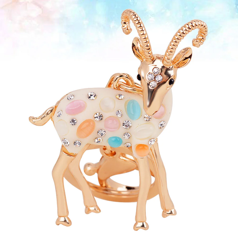 

Keychain Pendant Key Rhinestone Crystal Keyring Diamond Ring Animal Gift Charm Cartoon Jewelry Handbag Sheep Purse Rings