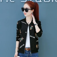 spring autumn short womens jacket korean fashion zipper jacket thin baseball uniform bomber female