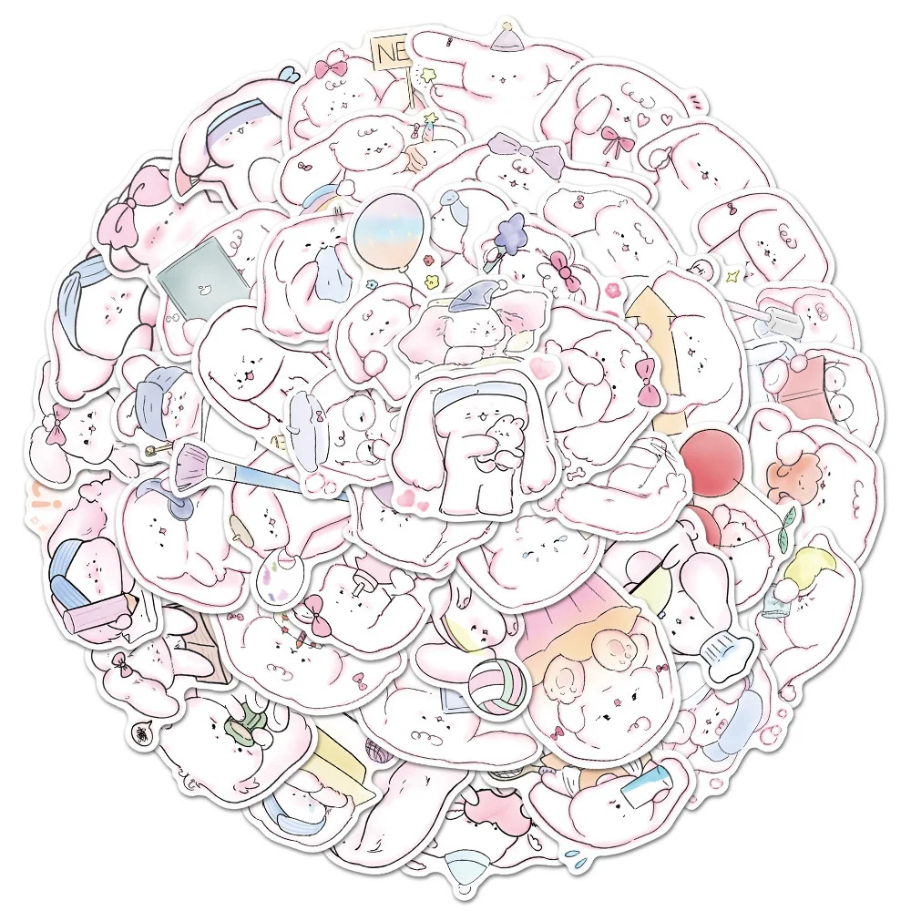 

10/30/50PCS Cartoon Cute Big Ear Dog Sticker Decoration Luggage Computer IPad Skateboard Cup Waterproof Sticker Wholesale