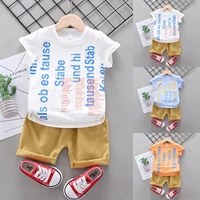 toddler kids baby boys clothes sets summer clothes sets short sleeve letter print t shirt tops shorts casual 2pcs outfits 1 4y