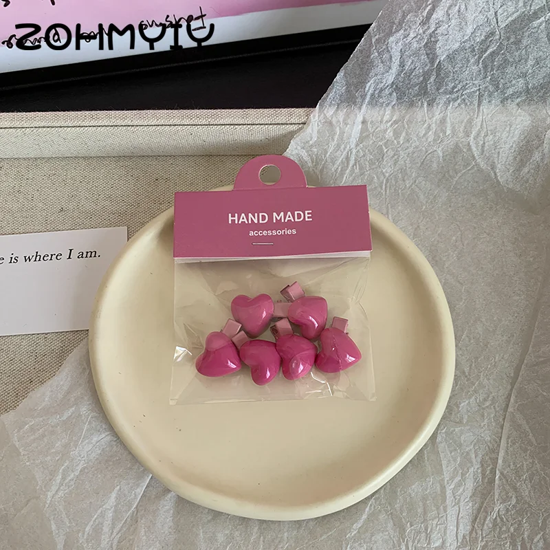 6 шт. Шпилька для волос в виде РОЗОВОГО СЕРДЦА