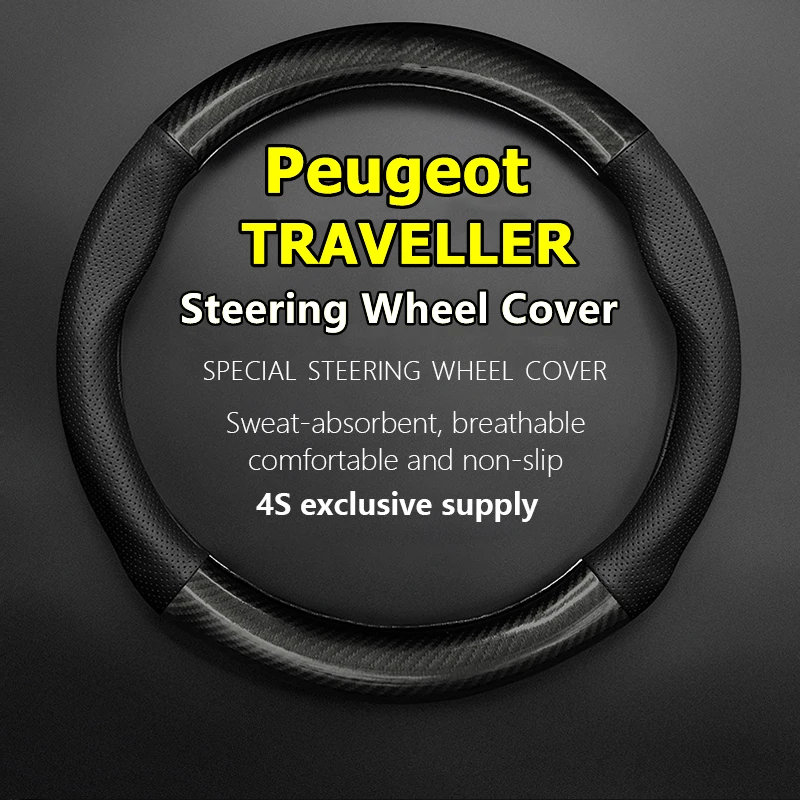 

Car PUleather For Peugeot TRAVELLER Steering Wheel Cover Leather Carbon Fiber Fit Li-Lab 2016 2015