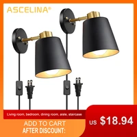ascelina plug in industrial wall lamp modern wall light rotatable wall sconce suitable for dining room bedroom bathroom decor1pc