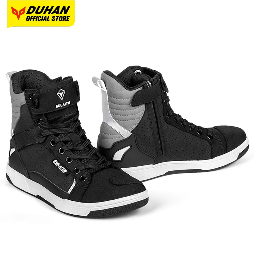

SULAITE мужские мотоциклетные ботинки обувь для мотокросса всесезонные противоскользящие байкерские ботинки повседневные мотоциклетные кроссовки