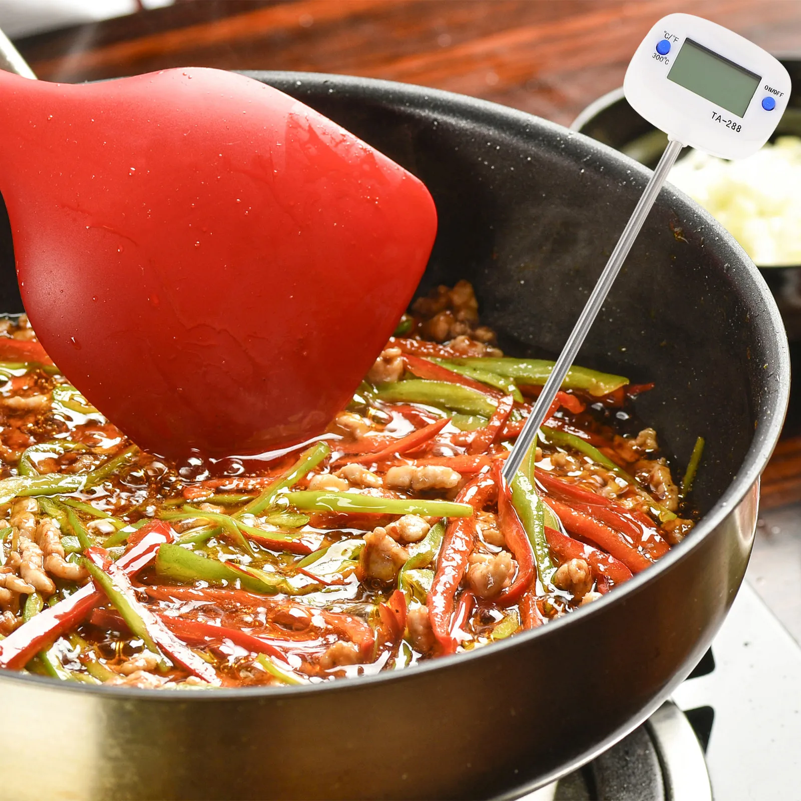 Фото 2 шт. цифровых кухонных термометров для мяса и барбекю, мгновенного считывания, с быстрым и точным измерением температуры №1