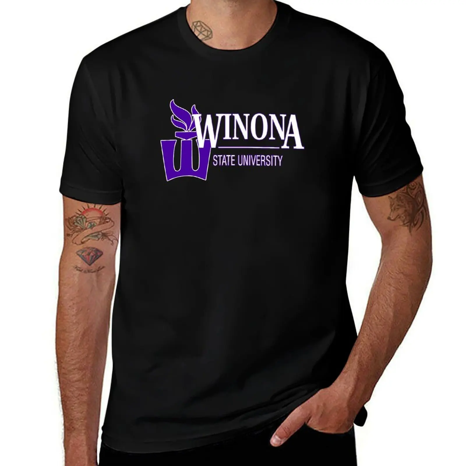Фото Футболка Winona State University, базовая повседневная одежда, топ с короткими рукавами №1