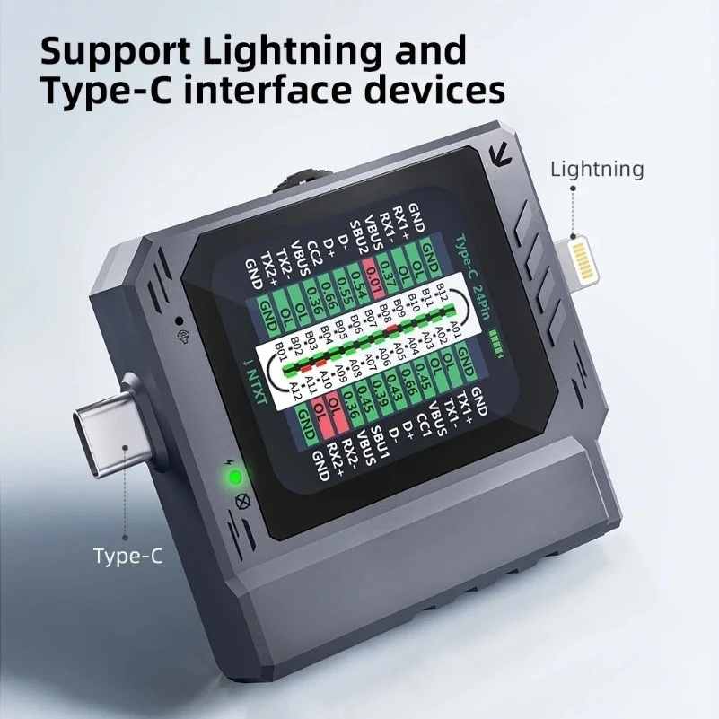 Фото Тестер разъемов Lightning и Type-C для ремонта мобильных телефонов, инструмент для диагностики разъемов №3