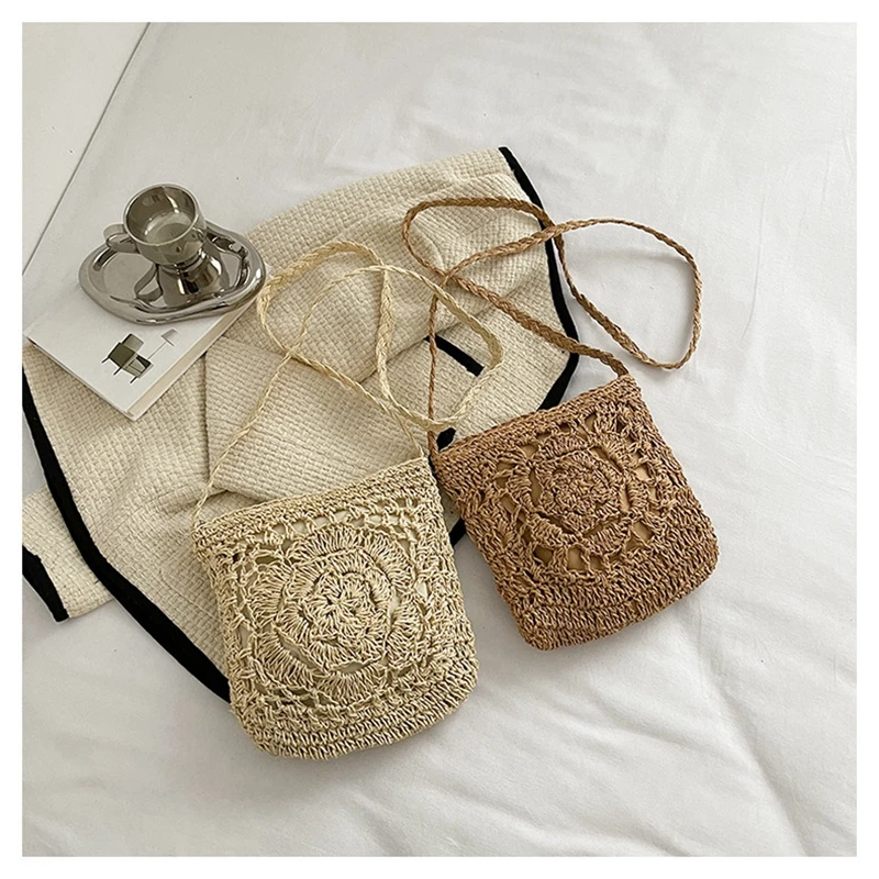 Fashion Woven Hollow Out Shoulder Bags casual Crochet Backpack Summer Beach Vacation Crossbody bag Ladies Messenger zipper Purse