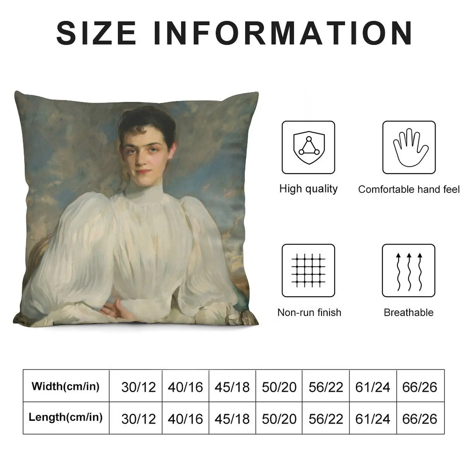 Винтажная Подушка John Singer серебряного цвета с портретом Elsie Wagg c1898 изобразительное