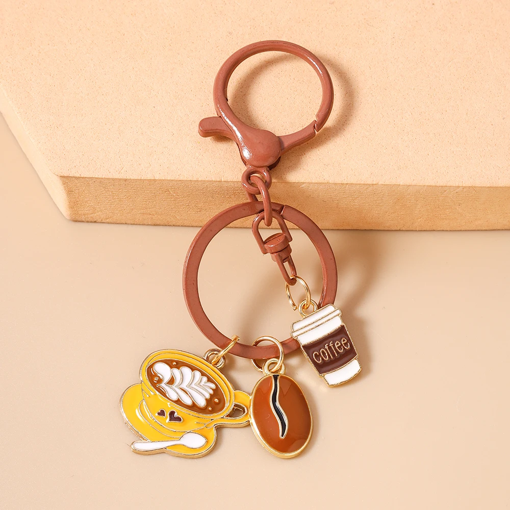 Брелок Aihua Enamel Love Coffee в виде кофейного зерна, подарок для женщин, милый держатель для ключей, оригинальный брелок в виде чашки капучино (art.: 3920d4d162ea6) - 3920d4d162ea6