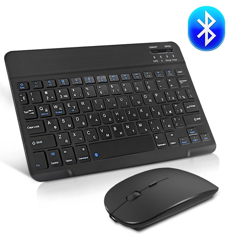 

ipad Keyboard Bluetooth Keyboard And Mouse Wireless Spanish Russian Mini Keyboard For Tablet ipad 8 Air 4 2020 10.2 Pro 9 11 12