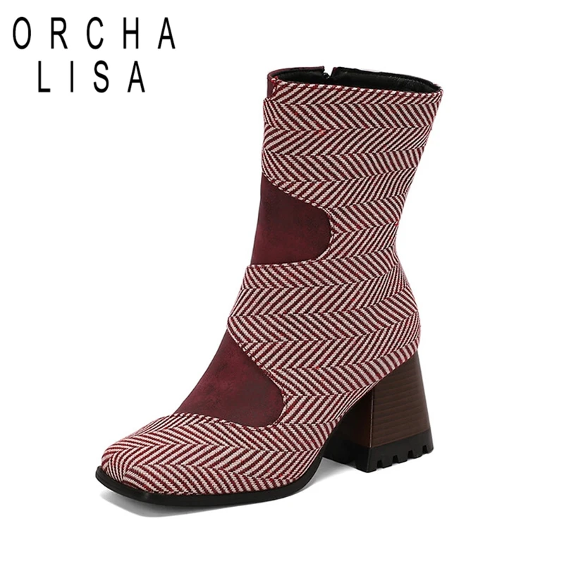 Новинка 2024 дизайнерские полусапожки на блочном каблуке 7 см с круглым носком