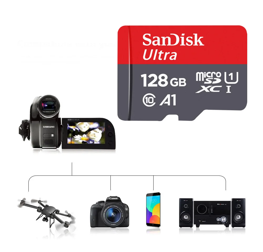 SanDisk карта памяти Micro SD класс 10 64 ГБ 32 16 128 512 256