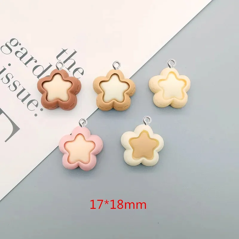 10 шт. кавайный кофейный цвет любовь звезда подвеска из смолы самодельные серьги