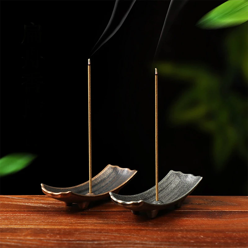 

Vintage Bronze Incense Base Small Incense Burners Ornaments Incense Stick Holder Stand Incense Tray Ash Catcher Plate