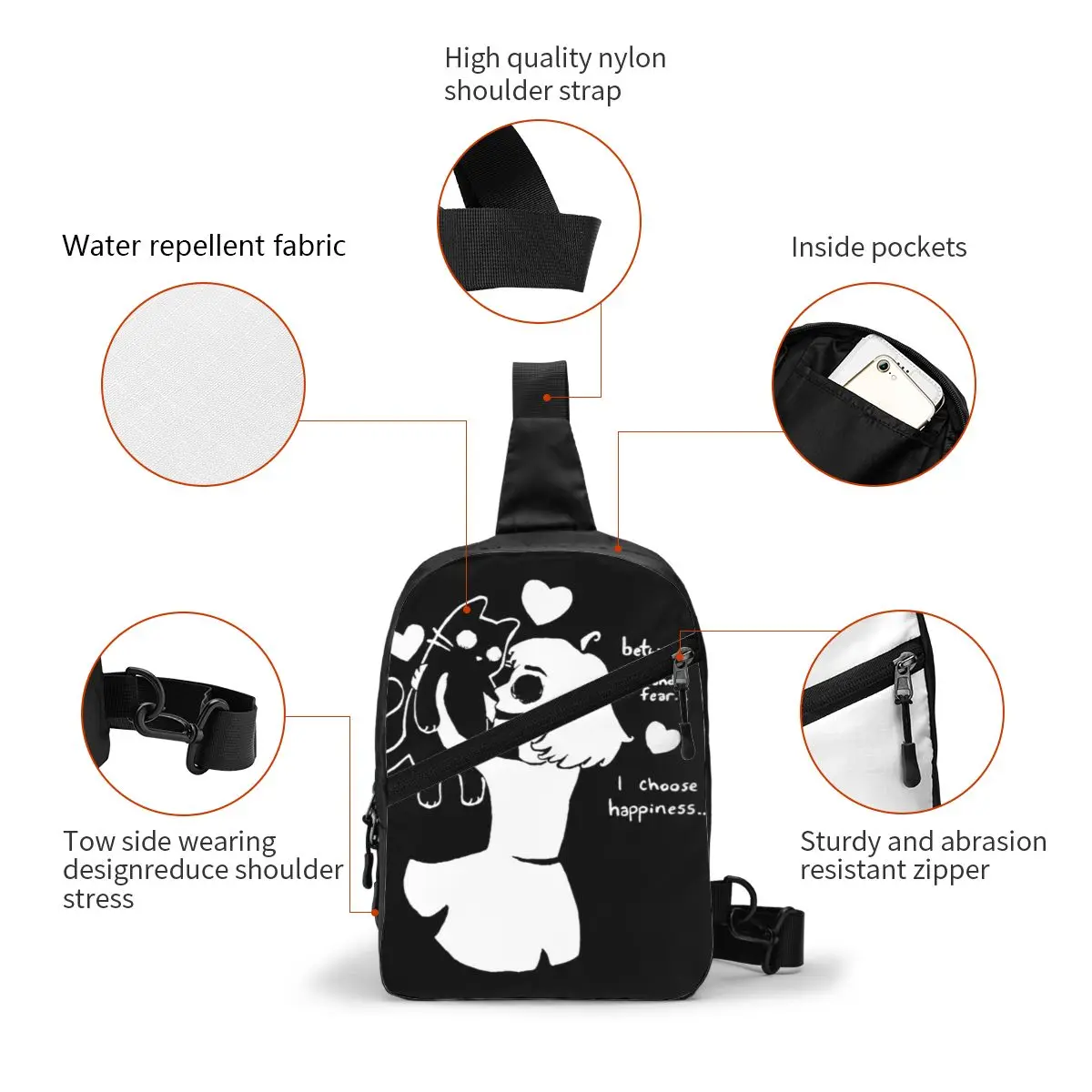 Нагрудная сумка Fran с бантом шведская игра ужасные приключения рюкзак кросс-боди