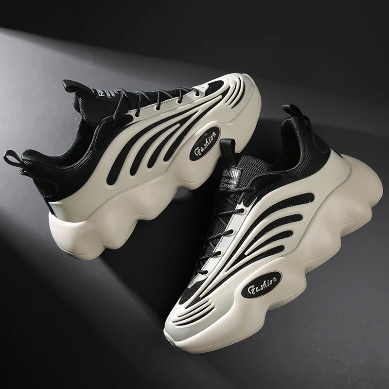 

Fashion Sports Casual Shoes for Men Breathable Comfortable Platform Mans Walking Footwear Heightened Two-Color Clunky Sneaker
