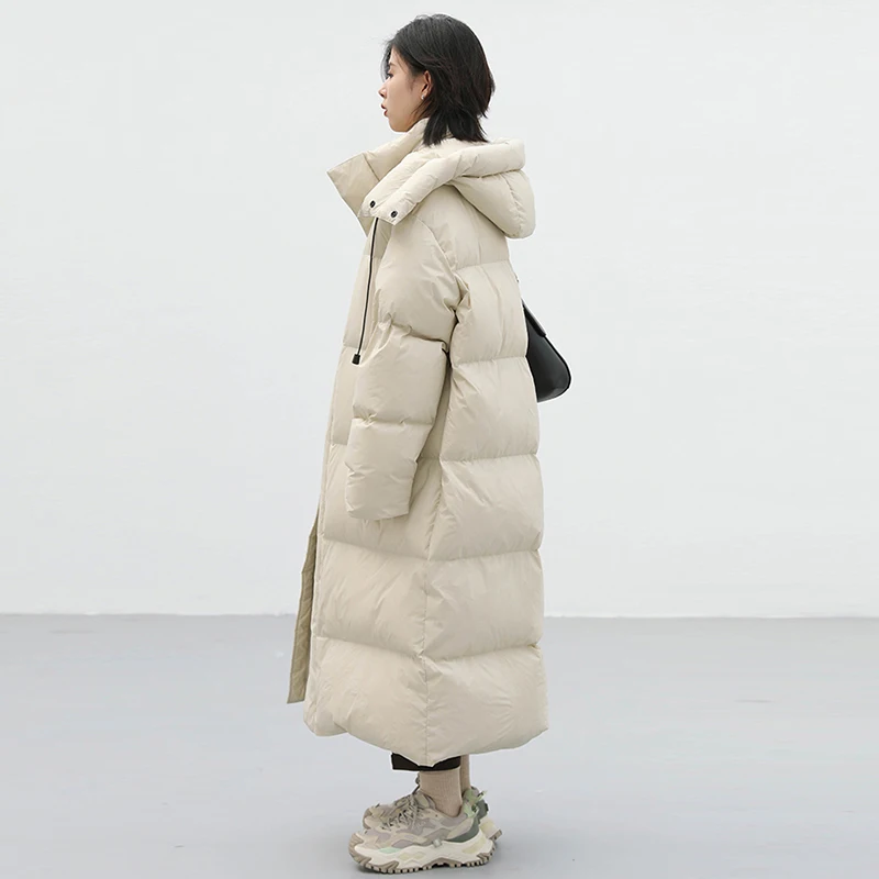 Women's Down Coats Korean Loose Hooded Thick Warm Long Puffer Jacket Winter Coat for Women Female Parkas Outerwears 2022