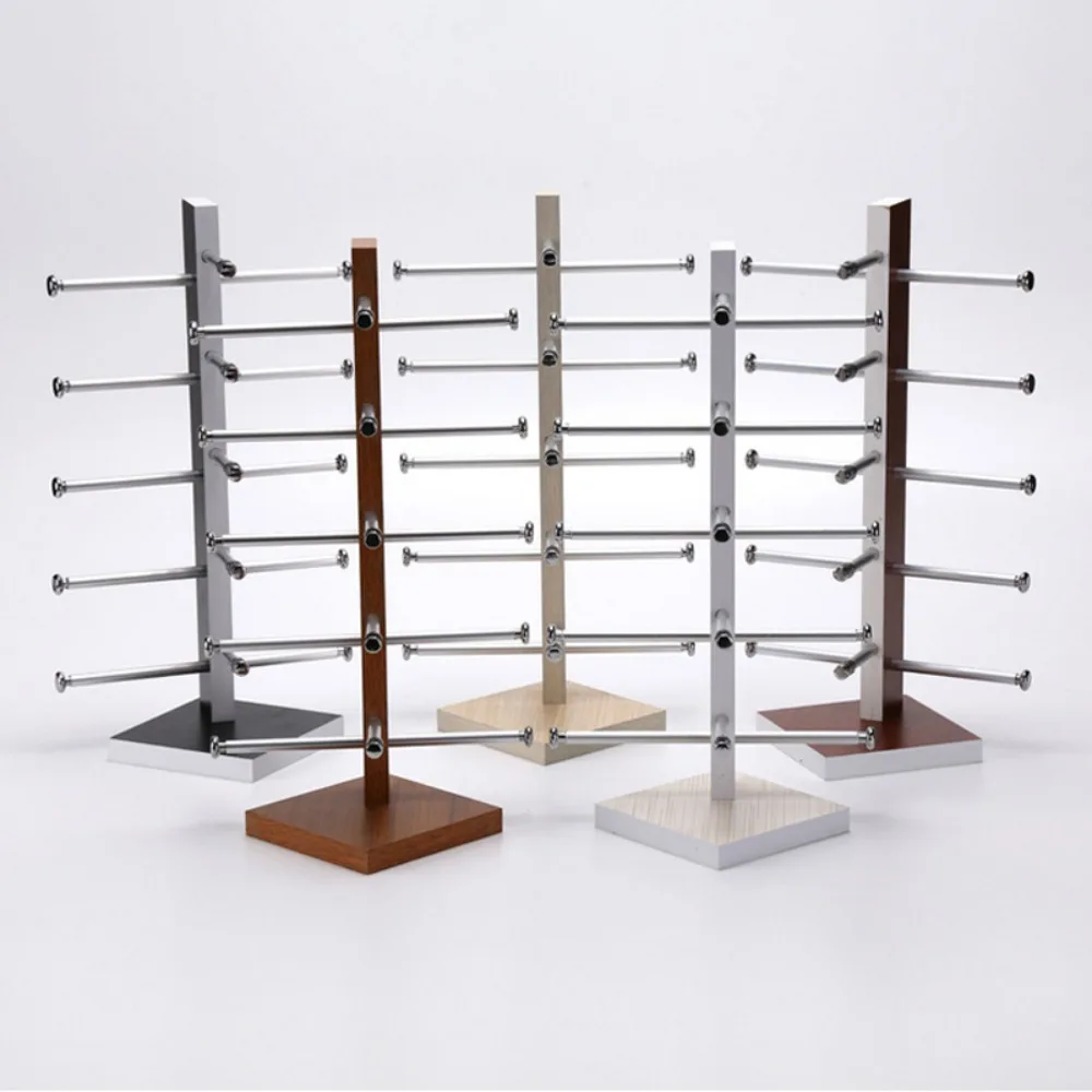 

Detachable Displaying Storage Glasses Frame Tray Sunglass Holder Rack Wood Display Stand Eyeglasses Organizer Shelf