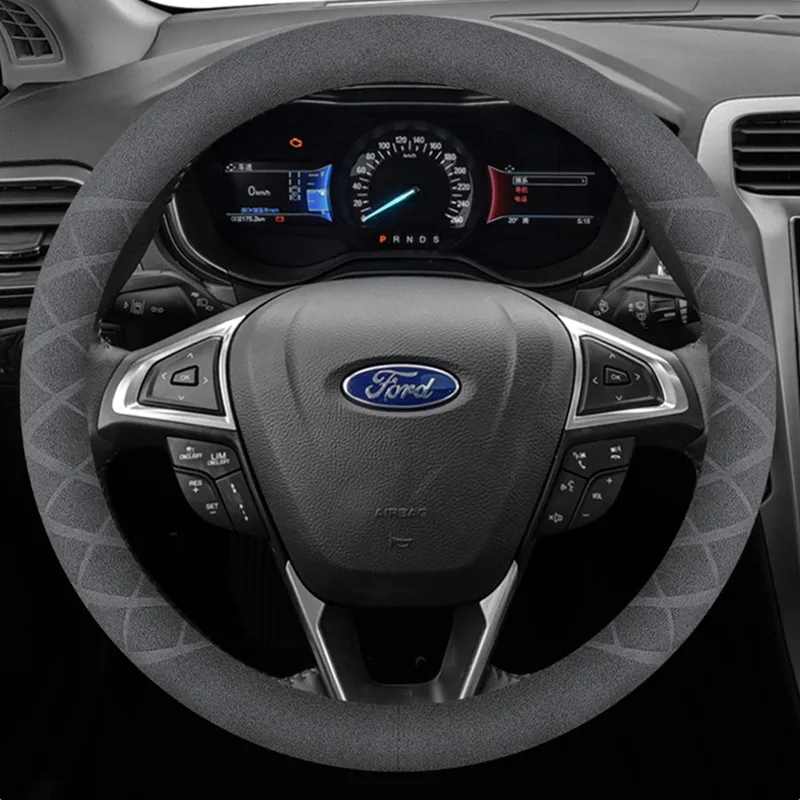 For Ford mondeo edge Taurus Escort escape focus Ecosport suede steering wheel cover men and women car interior accessories For Ford mondeo edge Taurus Escort escape focus Ecosport suede steering wheel cover men and women car interior accessories