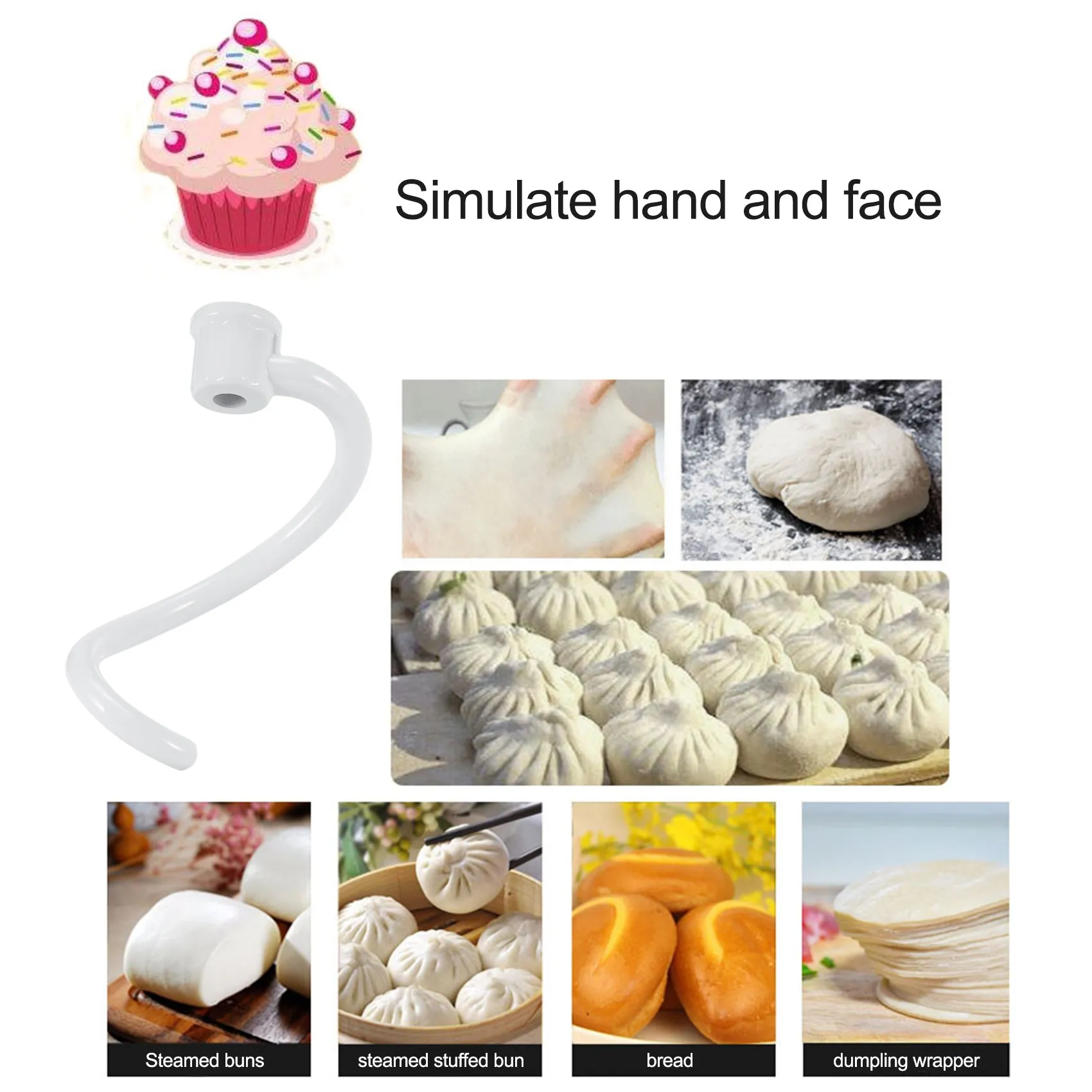 Сменный спиральный крючок для теста кухонного миксера - с покрытием K5SS K5A KSM5 KS55 Pro