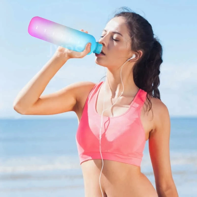 Бутылка для воды 1 л с маркером времени Мотивационные бутылки Фитнес Спортивная