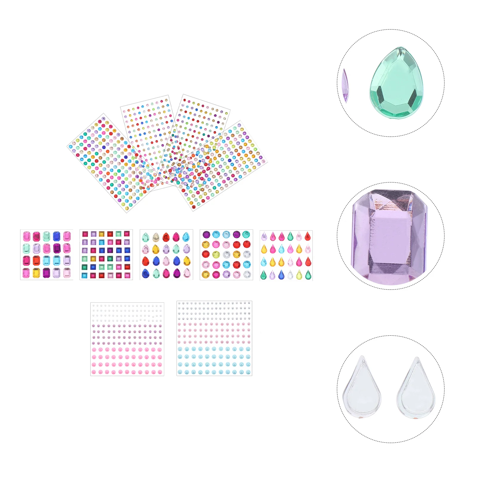

Stickers Sticker Jewels Rhinestone Diamond Crystal Self Adhesive Jewel Gemmakeup Embellishment Decal Decor Festival Adults