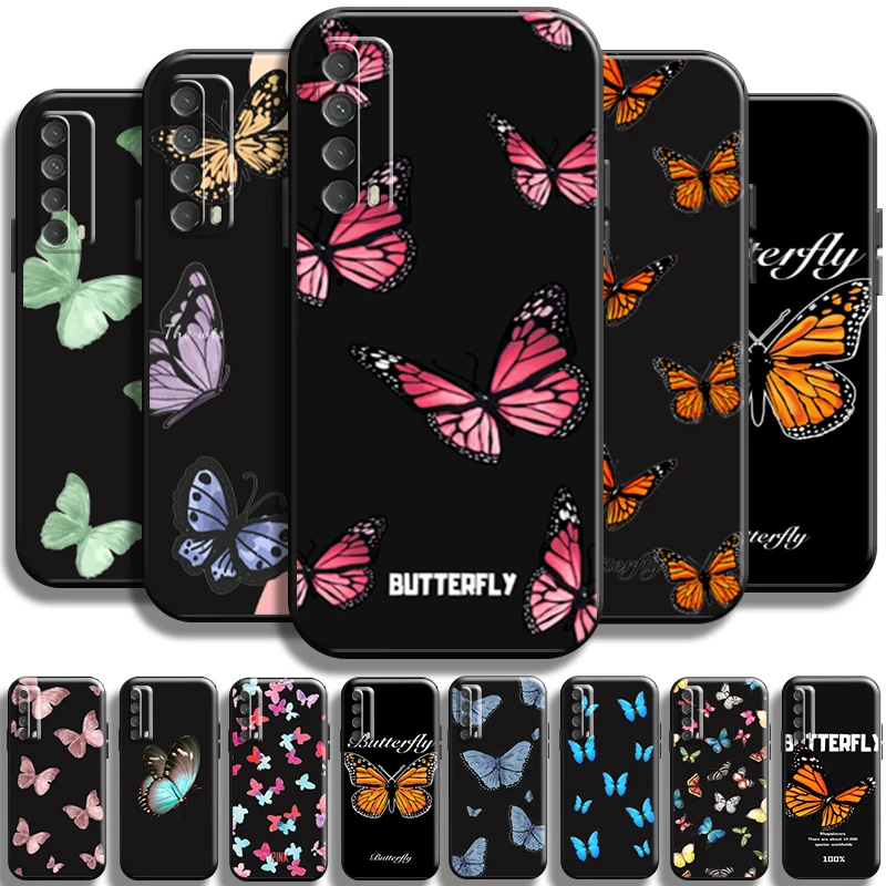 

Pretty Butterfly For Huawei P Smart Z P P Smart 2021 Smart 2019 P Smart 2020 Phone Case Cover Liquid Silicon Carcasa Soft