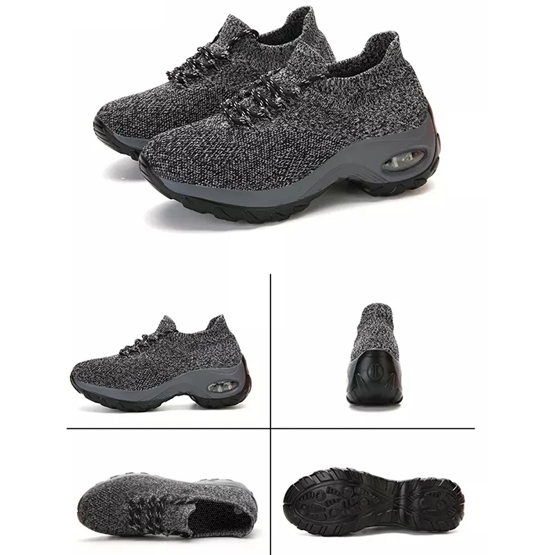 JIEMIAO New Women's Walking Shoes Sock Sneakers Platform Nursing Shoes Fashion Non-Slip Knited Casual Loafers Size 35-42