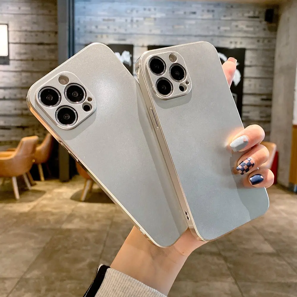 

Silver TPU Case for iPhone 13 12 11 Pro Max X XR XS MAX Case Soft Plating Back Cover for iPhone 7 8 Plus 11Pro 12Pro 13Pro Case