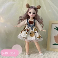 6 points 21 movable joints 3d real eyes makeup girl cute dress doll bjd doll 30cm doll princess fashion dress diy toy gift girl