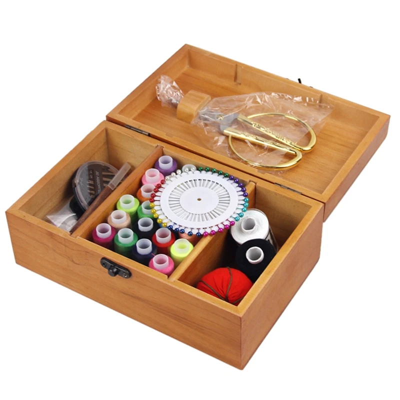 

Needle And Thread Storage Box Retro Handmade Leisure Storage Set 24-Color Embroidery Thread Accessories