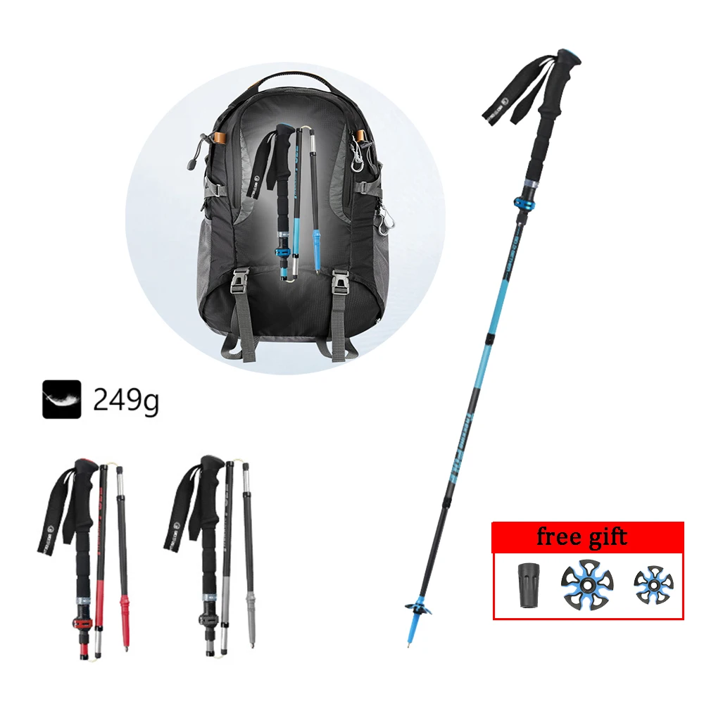 

Ultra-light Carbon Fiber Folding Trekking Poles Five-section Outdoor Sports Portable Climing Trekking Hiking Pole Walking Sticks