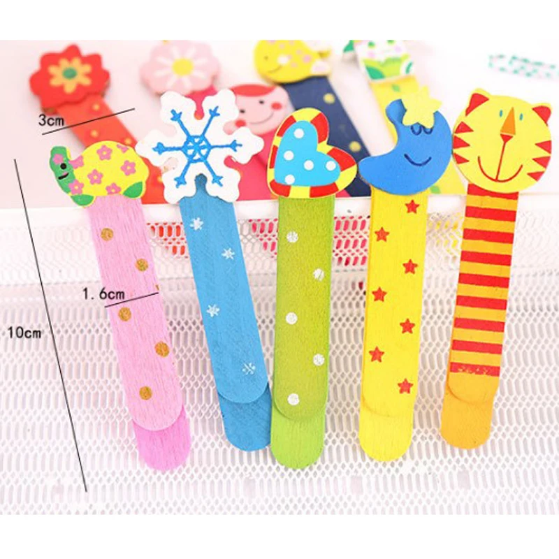 15 шт. деревянные Мультяшные закладки для книг животных |