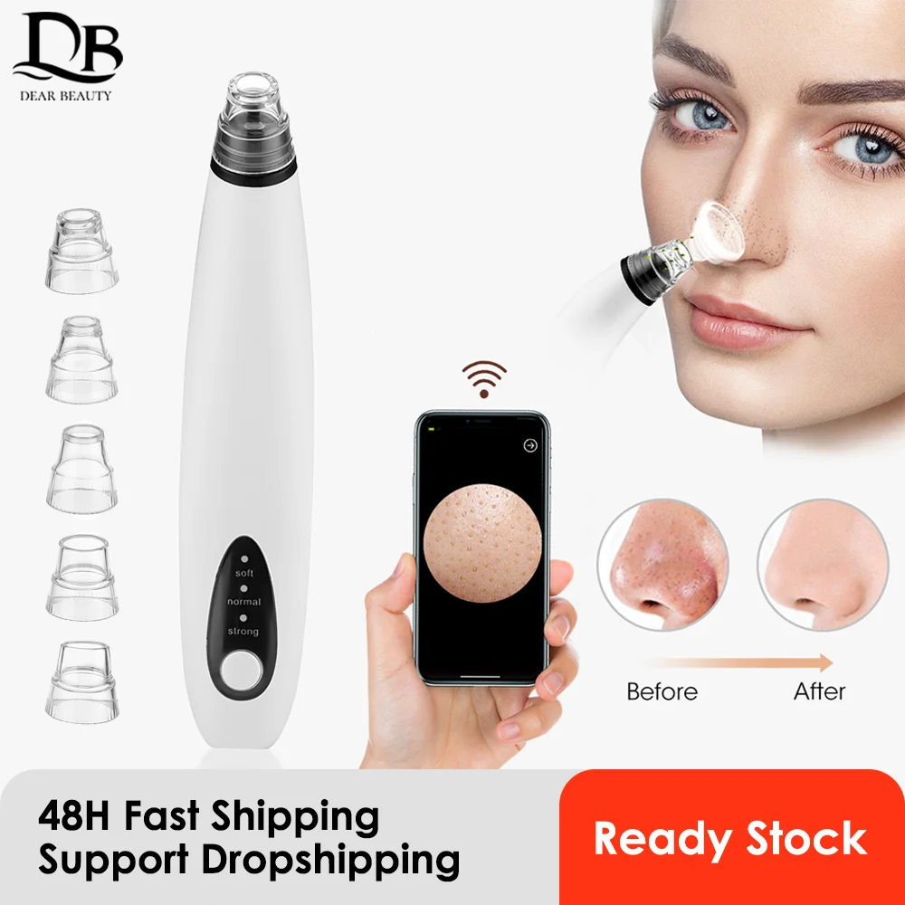 

Visual Blackhead Remover Facial Pores Blackhead Cleaner Rechargeable Vacuum Suction Acne Cleaner WIFI Microscope Camera SkinCare