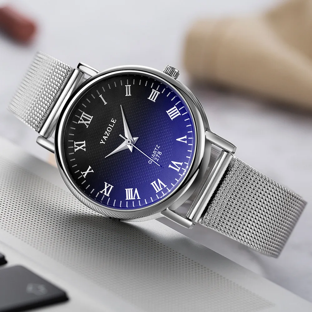 

High Quality Top Brand Fashion Men Stainless Steel Watch Luxury Calendar Quartz Wristwatch Business Man Clock Relogio Masculino