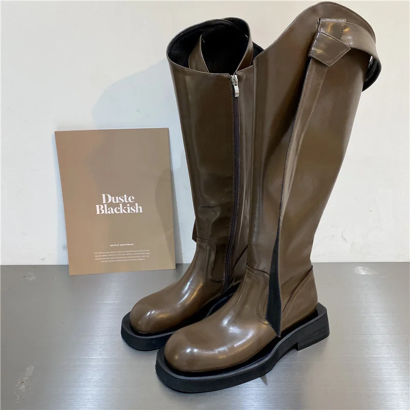 Long Boots Women's New Square Head Thin Boots In Autumn And Winter 2022  Thick Heel Cavalry Boots  Knee High Boots