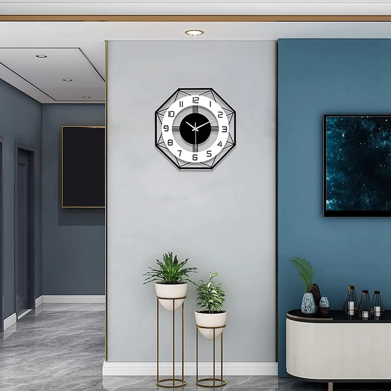 Большие бесшумные настенные часы декоративные кварцевые на батарейках для