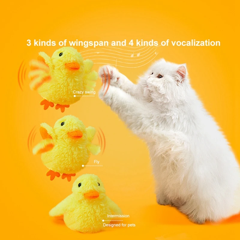 

Interactive Cat Toys Funny Soft Plush Squeaky Duck Cat Toys Cat Wand Teaser Hunting Exercise Toys Indoor Gifts for Cat Kitten