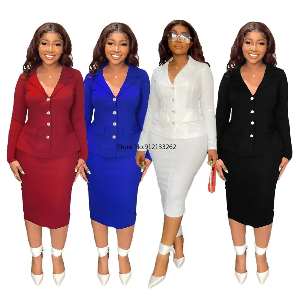 

2 Piece Skirt Sets African Dresses For Women Nigeria Turkey Africa Clothes Office Lady Dress Dashiki Ladies Ankara Female Dress