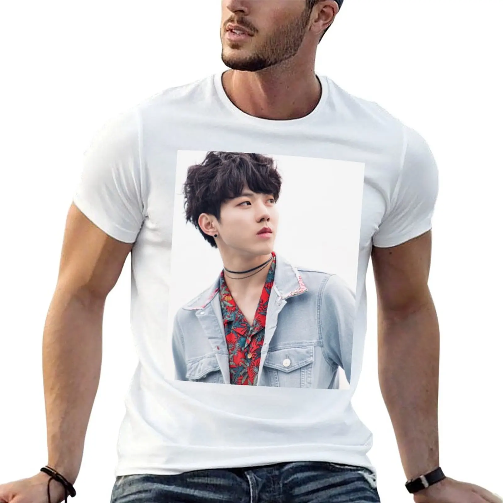 Фото Футболка DOWOON DAY6, хлопковая футболка, 100% хлопок, мужские футболки, дизайнерская футболка для мужчин №1