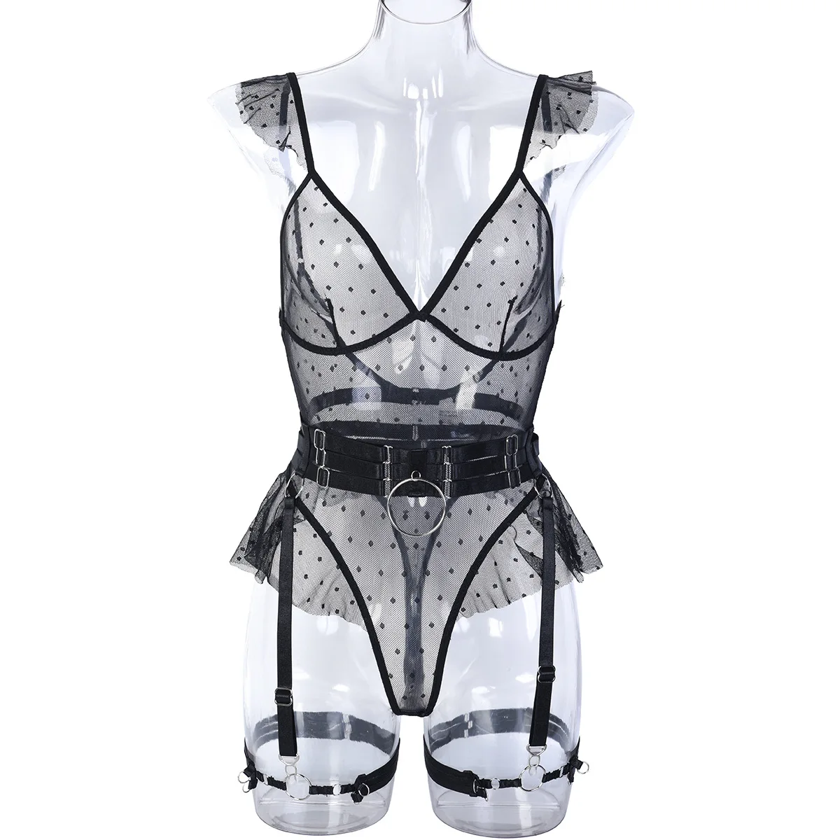 Праздничная одежда Rave боди в горошек сексуальное прозрачное нижнее белье