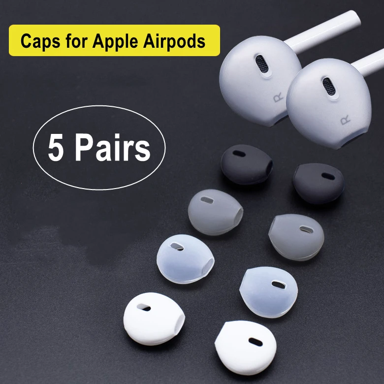 

5Pairs Anti-Lost Ear Caps For Apple Airpods Dustproof Cover Soft Headphones Headset Protective Wrap Eartip Earbuds Accessories