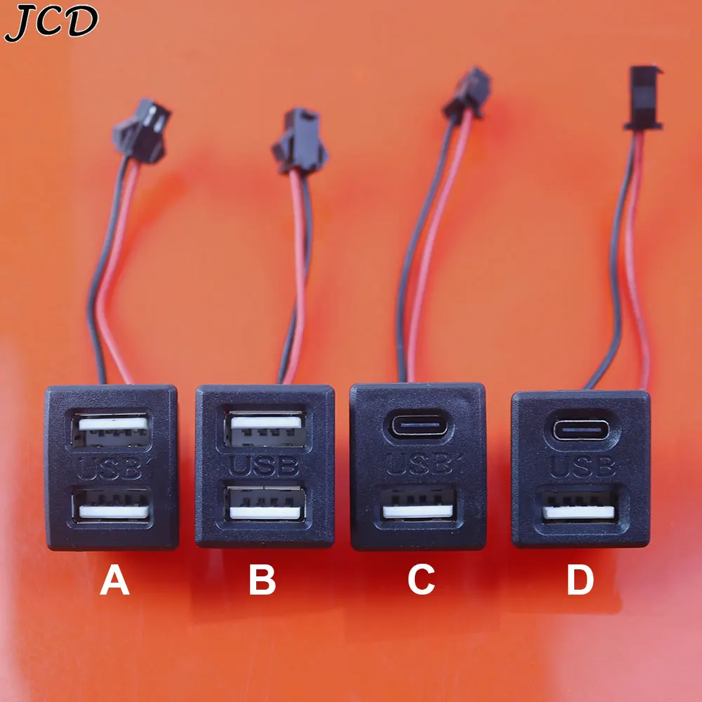 

JCD 1 шт. USB A Type-C двухслойная розетка, Женская Базовая лампа, фоторазъем с кабельным разъемом