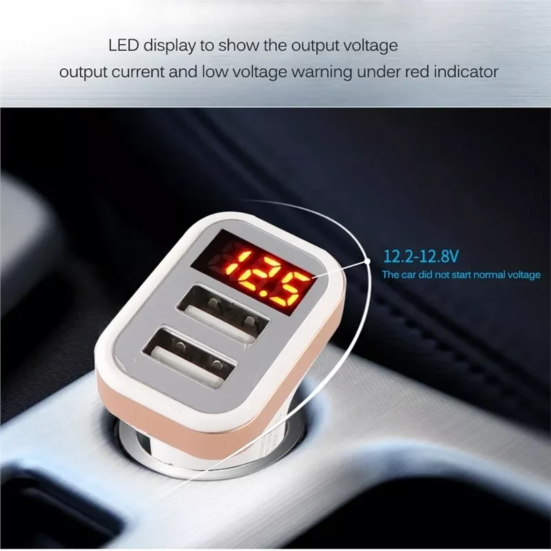 

5V USB Car-Charger with LED Screen Smart Auto for iPhone 7 Samsung Xiaomi Car Mobile Phone chargers Car Charger Adapter Charging