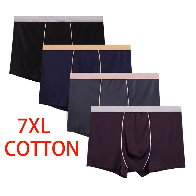 4Pcs/lot 7XL Cotton plus size Men Boxer Boxer Homme Boxer Shorts Men Panties Men Underwer Panties Man Underwer Man Boxer comfort